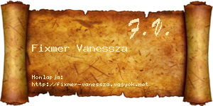 Fixmer Vanessza névjegykártya